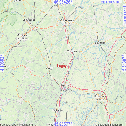 Lugny on map