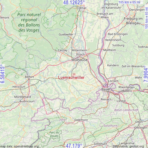 Luemschwiller on map