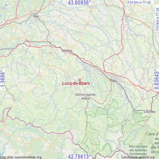 Lucq-de-Béarn on map