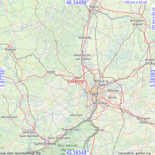 Lozanne on map