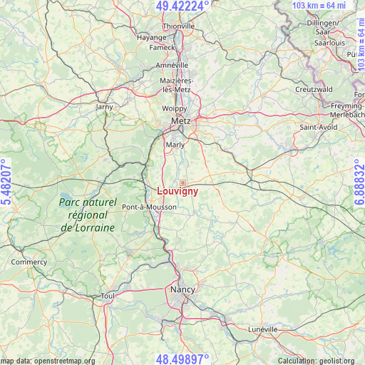 Louvigny on map