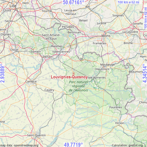 Louvignies-Quesnoy on map