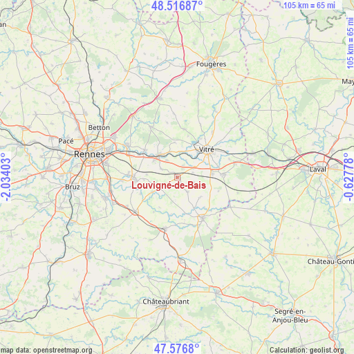 Louvigné-de-Bais on map