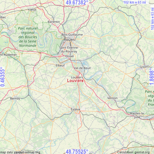 Louviers on map