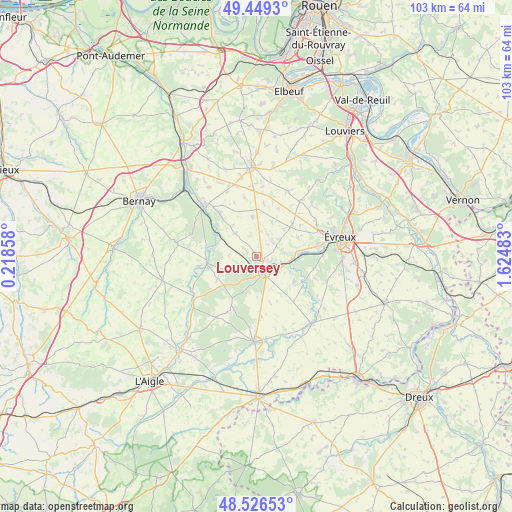 Louversey on map