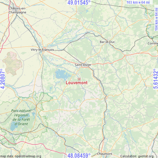 Louvemont on map