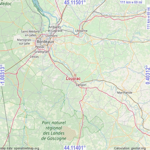 Loupiac on map