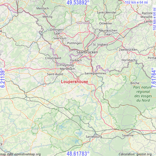 Loupershouse on map