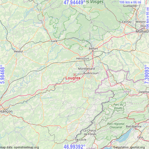 Lougres on map