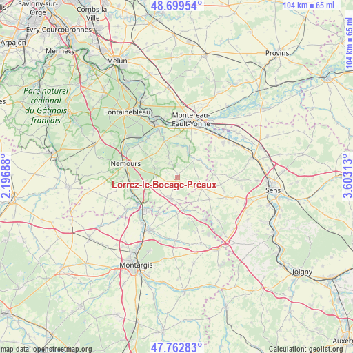 Lorrez-le-Bocage-Préaux on map