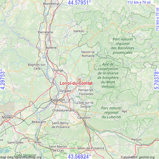 Loriol-du-Comtat on map