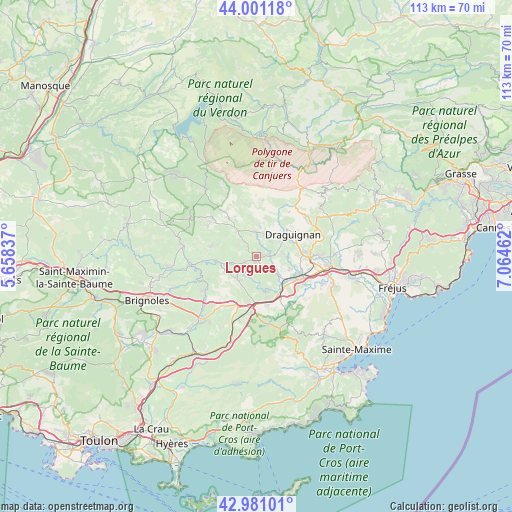 Lorgues on map