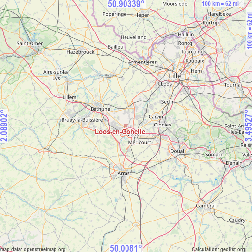 Loos-en-Gohelle on map