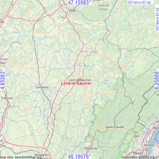 Lons-le-Saunier on map