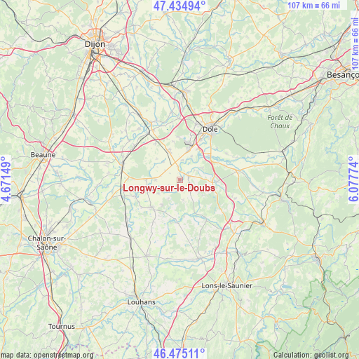 Longwy-sur-le-Doubs on map