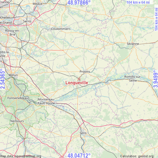 Longueville on map