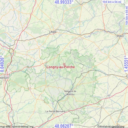 Longny-au-Perche on map