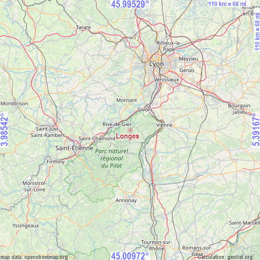 Longes on map