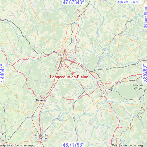 Longecourt-en-Plaine on map