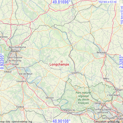 Longchamps on map