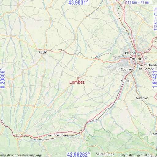 Lombez on map