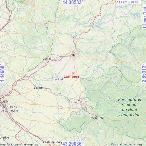 Lombers on map