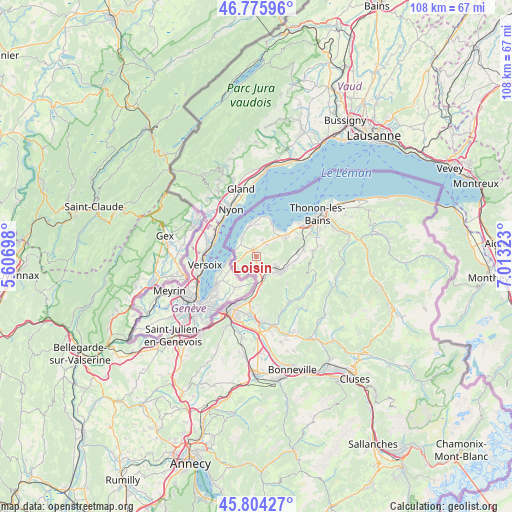 Loisin on map