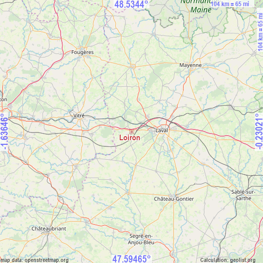 Loiron on map