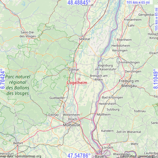 Logelheim on map