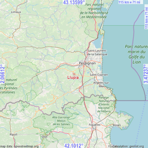 Llupia on map