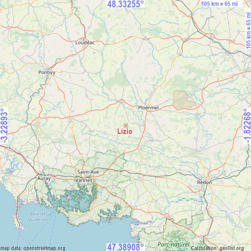 Lizio on map