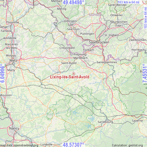 Lixing-lès-Saint-Avold on map