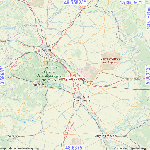 Livry-Louvercy on map