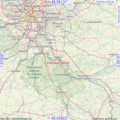 Livry-sur-Seine on map
