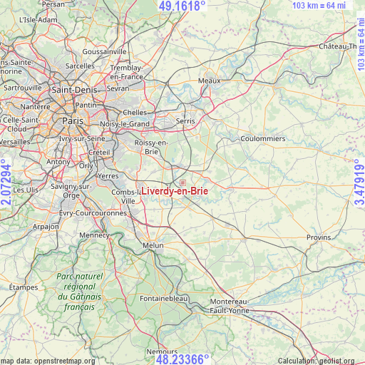 Liverdy-en-Brie on map