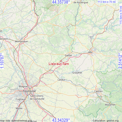 Lisle-sur-Tarn on map