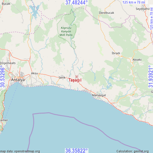 Taşağıl on map