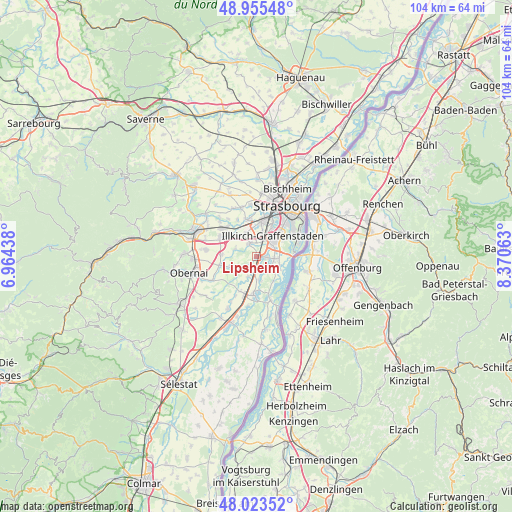 Lipsheim on map