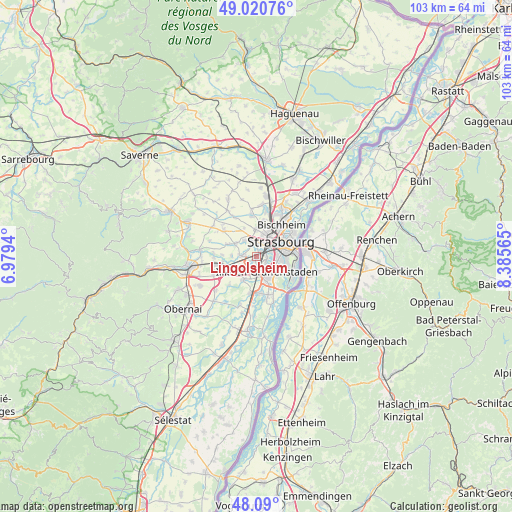 Lingolsheim on map