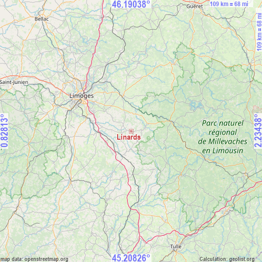 Linards on map