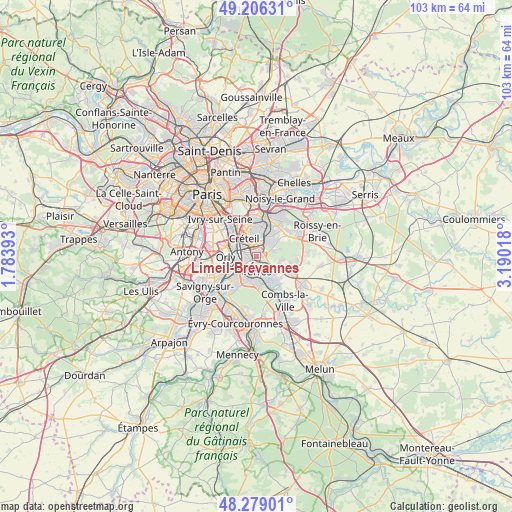 Limeil-Brévannes on map