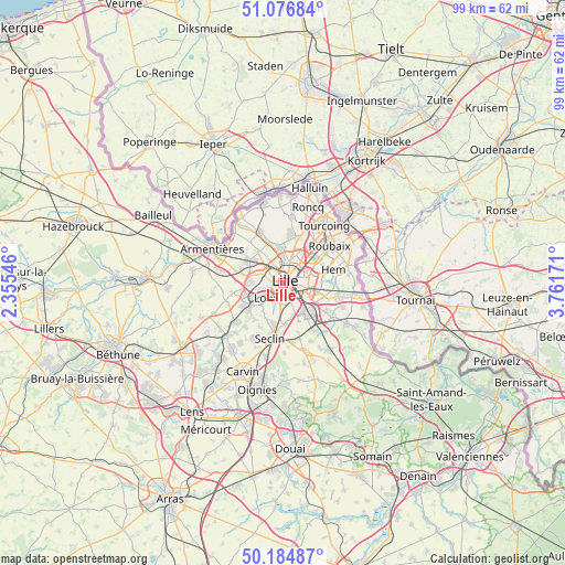 Lille on map