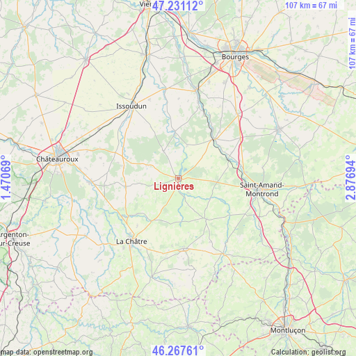 Lignières on map