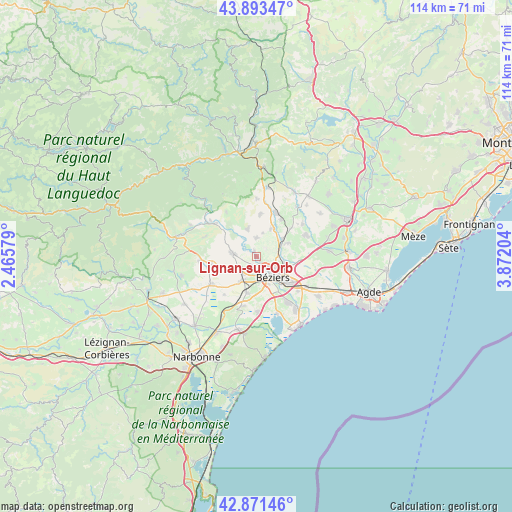 Lignan-sur-Orb on map