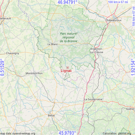 Lignac on map