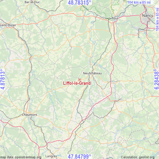Liffol-le-Grand on map