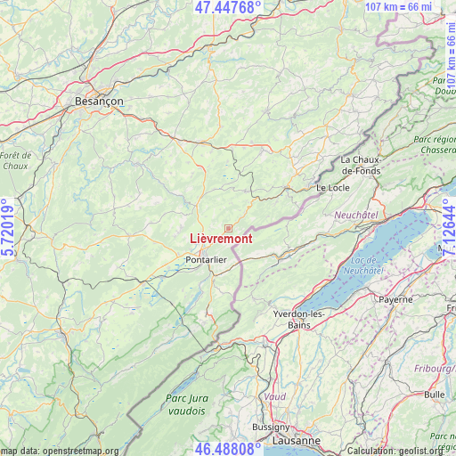 Lièvremont on map