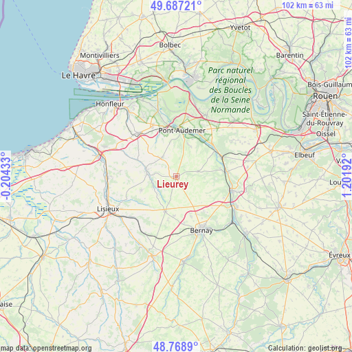 Lieurey on map