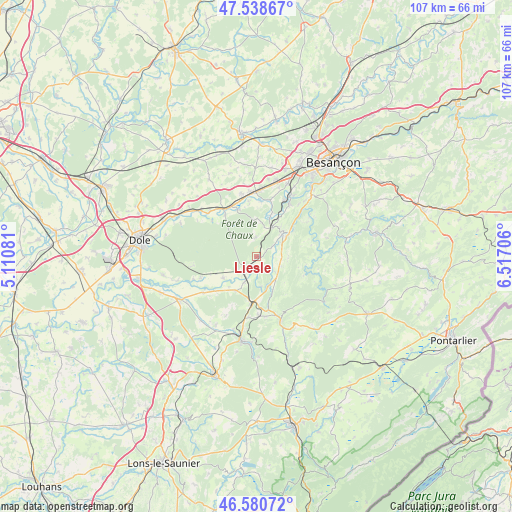 Liesle on map