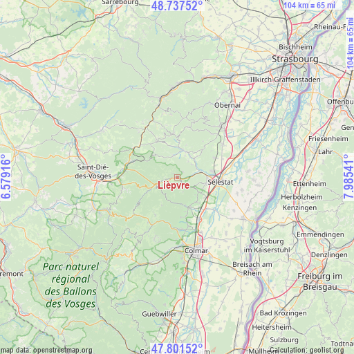 Lièpvre on map